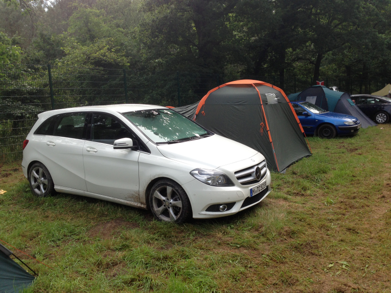 Camped in it at Le Mans. The B-Klasse: part people carrier, part autobahn stormer, part tent.